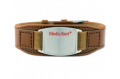 MedicAlert leður armband brúnt Verð kr.9.500 Stærð 18 – 23 cm